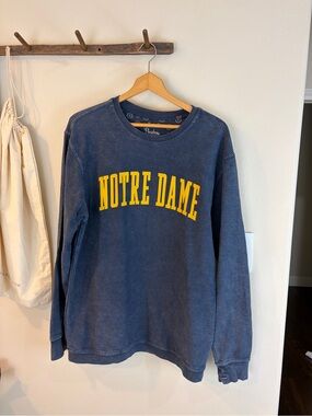 Pressbox Notre Dame Sweatshirt Medium Navy Blue Ribbed Pullover